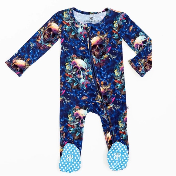 NWT BUMS & ROSES BAMBOO “Sherlock Bones” Footie |Size 18-24 month & 2T - Picture 3 of 6